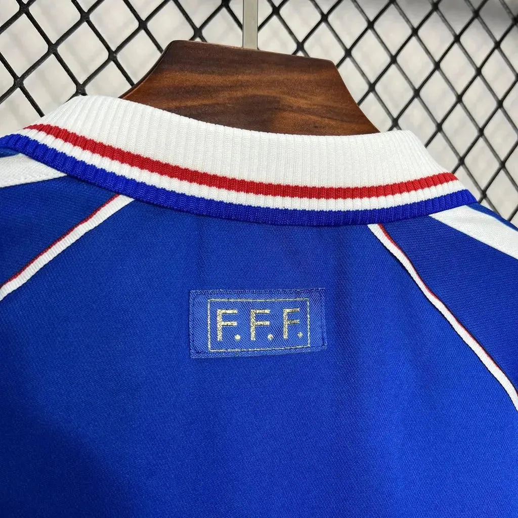 France Retro Home Shirt 1998 - Men's Fan Shirt Blue