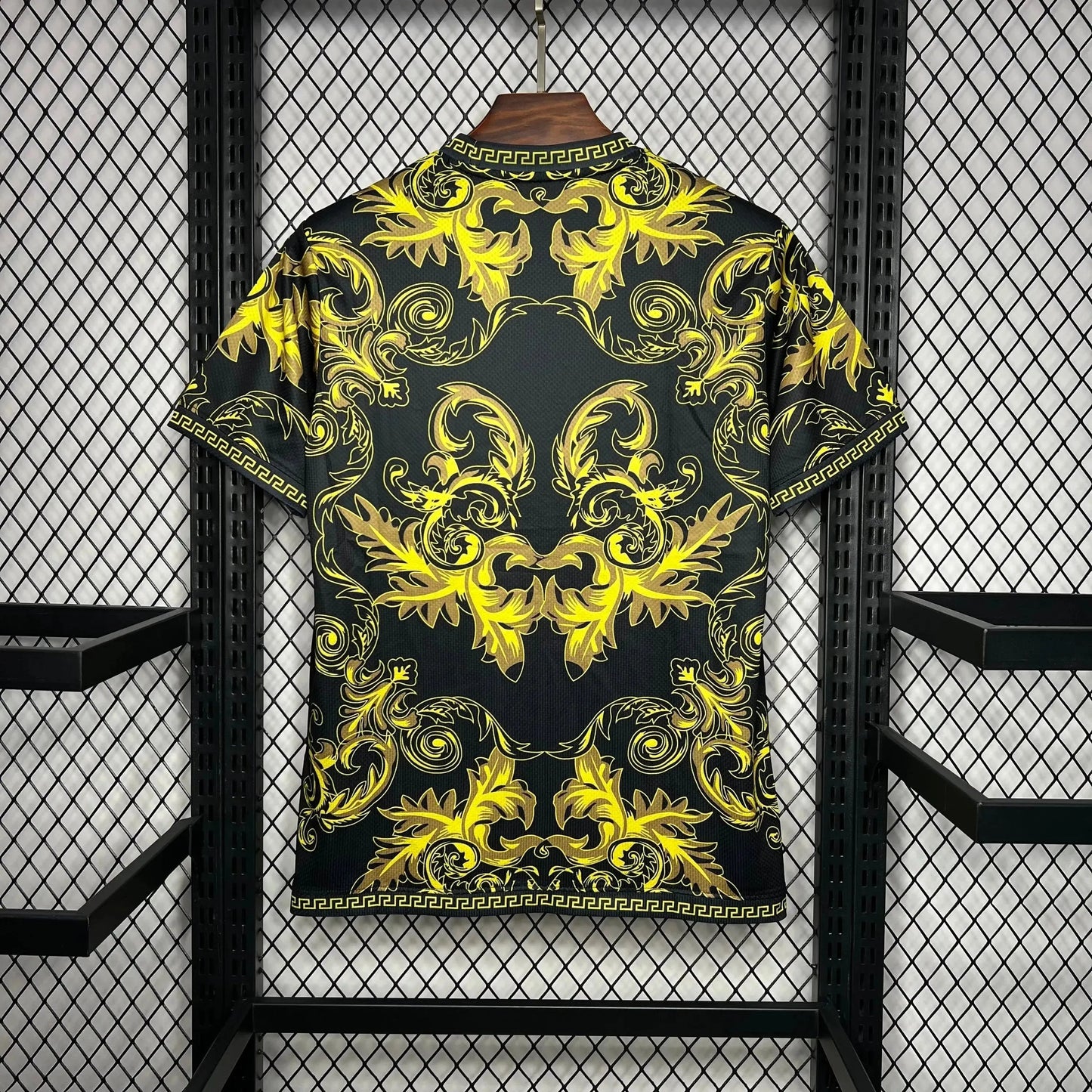 Italy x Versace 23/24 Men's Fan Shirt Black and Yellow