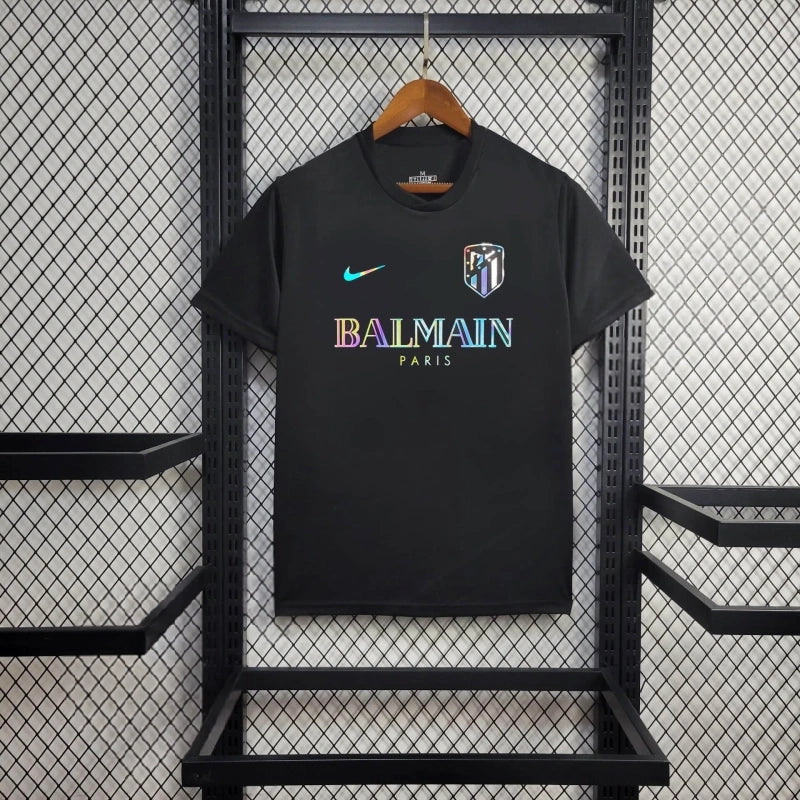 Atlético de Madrid BALMAIN - Men's Reflective Black Fan Shirt