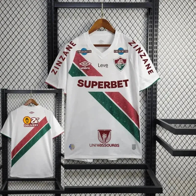 Fluminense Away 24/25 Shirt - Men's White Fan Shirt + Libertadores Patches + Sponsorships