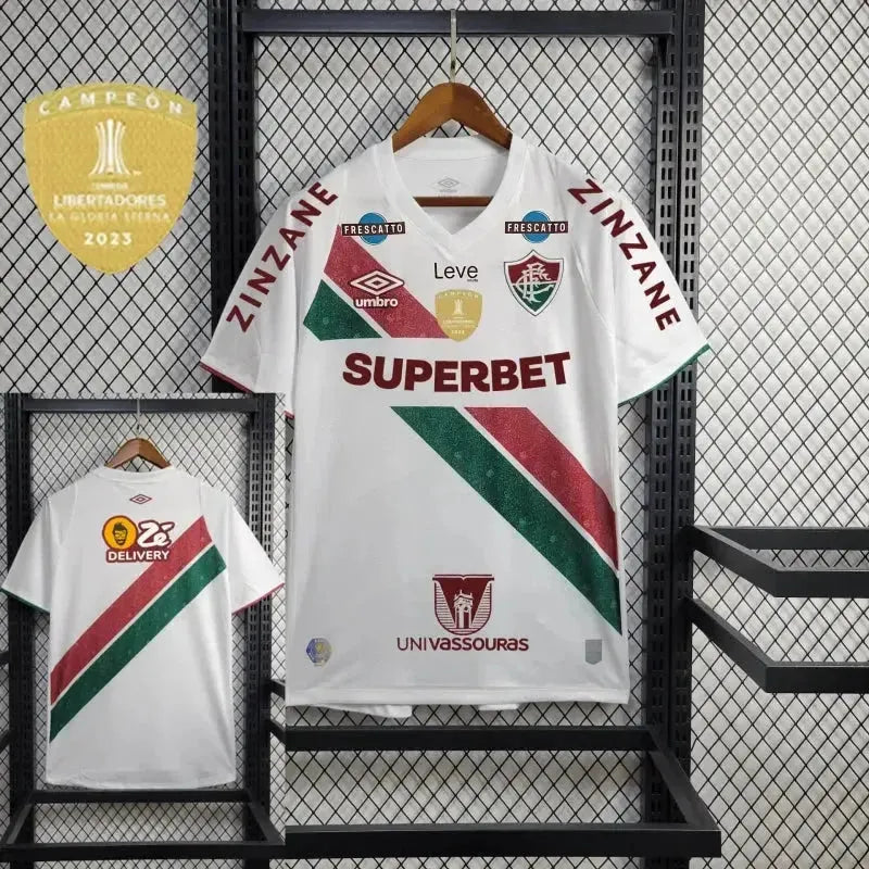 Fluminense Away 24/25 Shirt - Men's White Fan Shirt + Libertadores Patches + Sponsorships