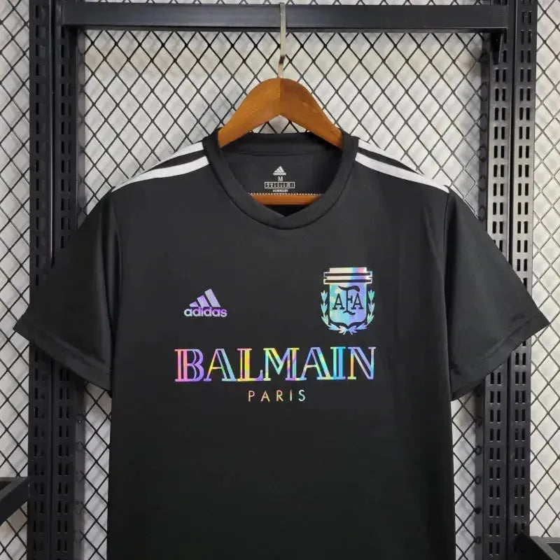 BALMAIN Argentina Fan Shirt - Men's Reflective Black