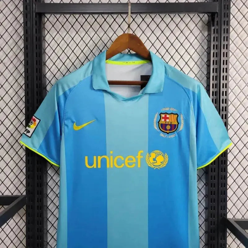 Barcelona Retro Away Shirt 07/08 - Men's Fan Blue