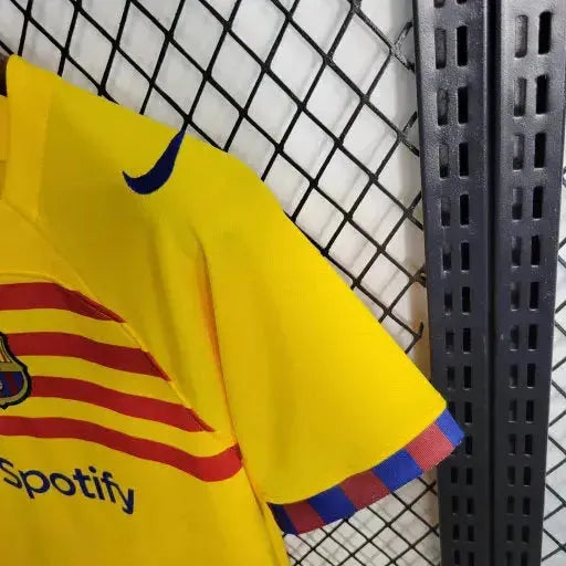 Barcelona Away IV Shirt 23/24 - Kids Fan Yellow