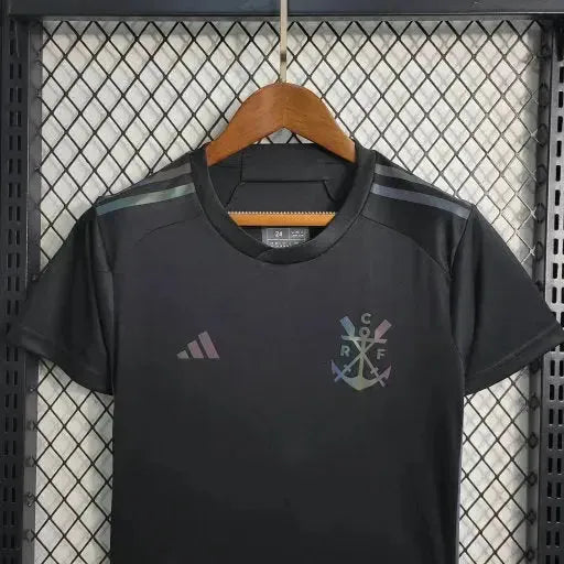Flamengo Third Away Shirt 23/24 - Black Reflective Kids Fan Shirt
