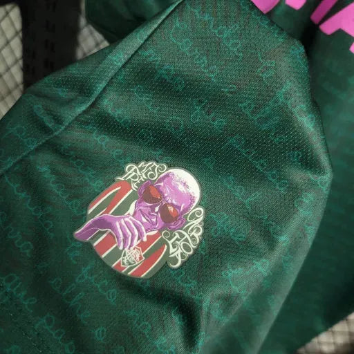 Fluminense Away II Shirt 23/24 - Men's Green and Pink Fan Shirt + Libertadores Patches