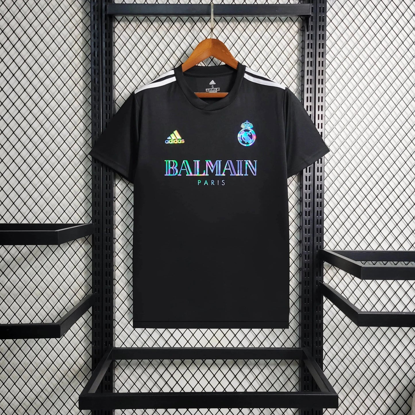 Real Madrid BALMAIN Fan Shirt - Men's Reflective Black