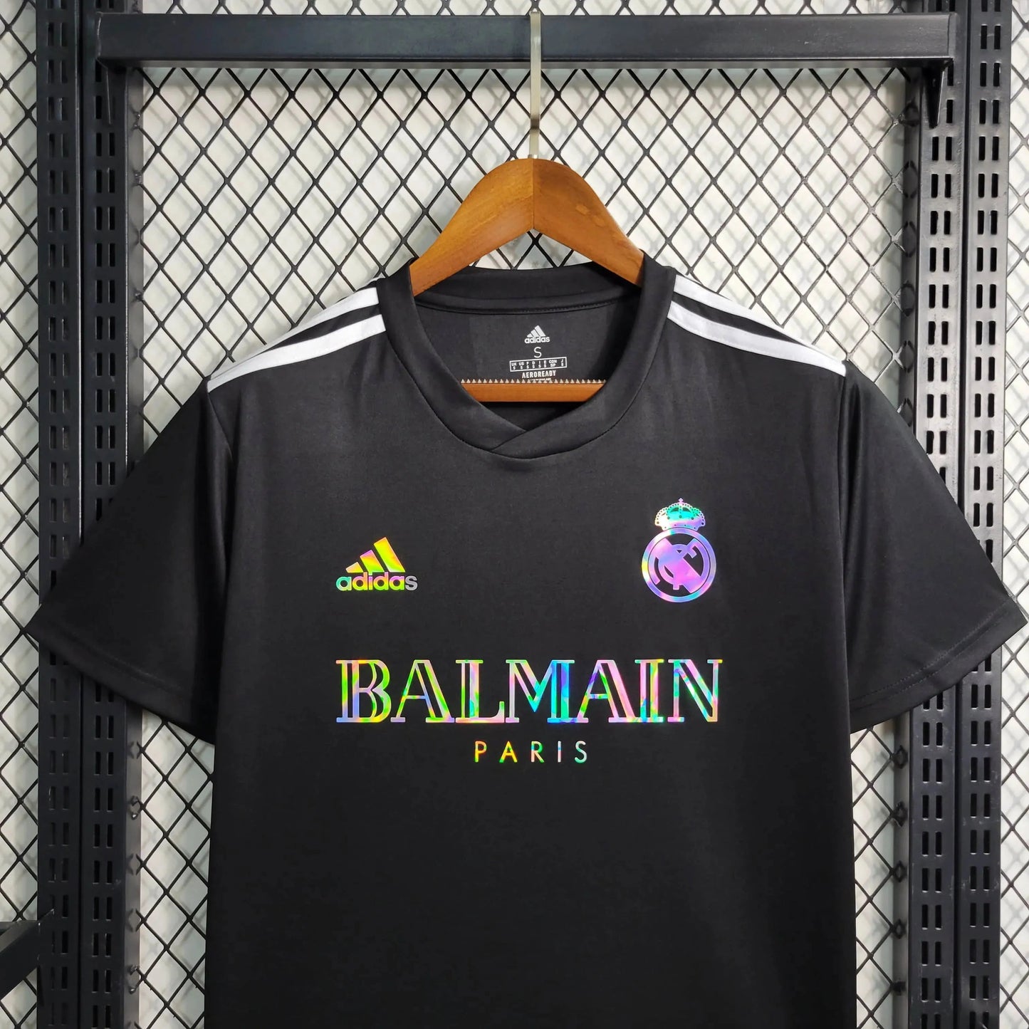 Real Madrid BALMAIN Fan Shirt - Men's Reflective Black