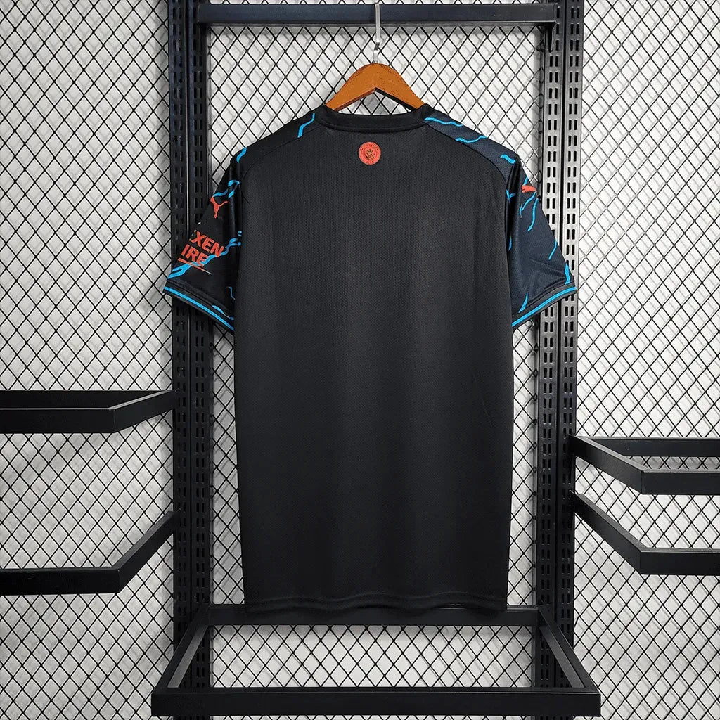Manchester City Training Shirt 23/24 - Men's Fan Black and Blue