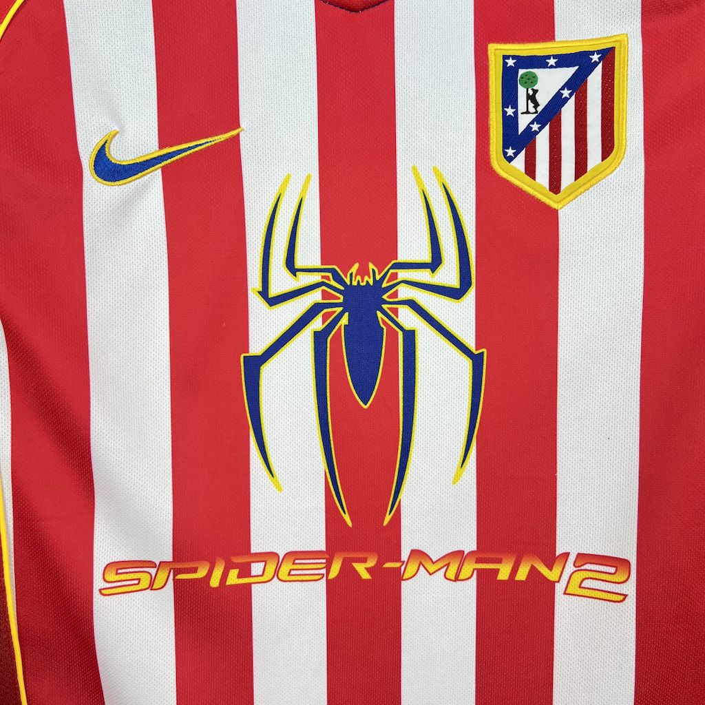 Atlético de Madrid x Spider-Man 2 Retro Home Shirt 2004/05 - Men's Fan Striped