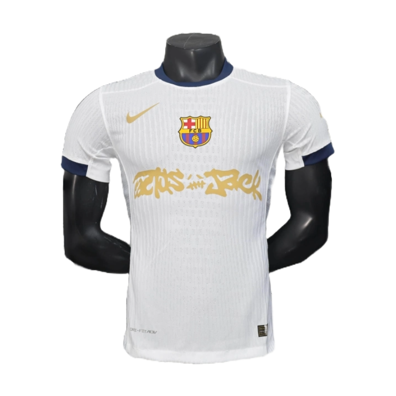 TRAVIS SCOTT 25/26 Barcelona Shirt - Men's Player White and Gold