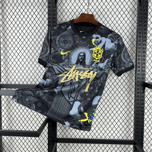 Brazil x STUSSY Christ the Redeemer Shirt - Men's Black Fan Shirt