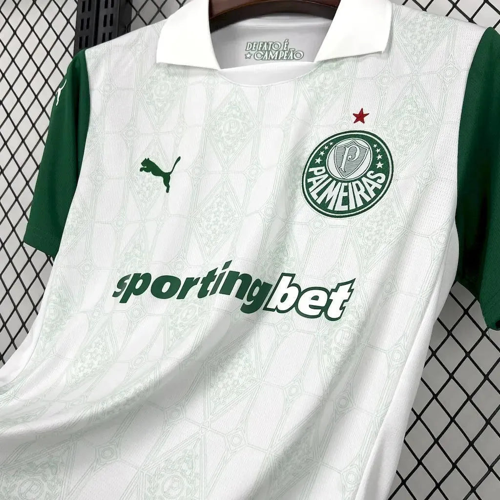 Palmeiras Away Shirt 25/26 - Men's White Fan Shirt + Sponsorships