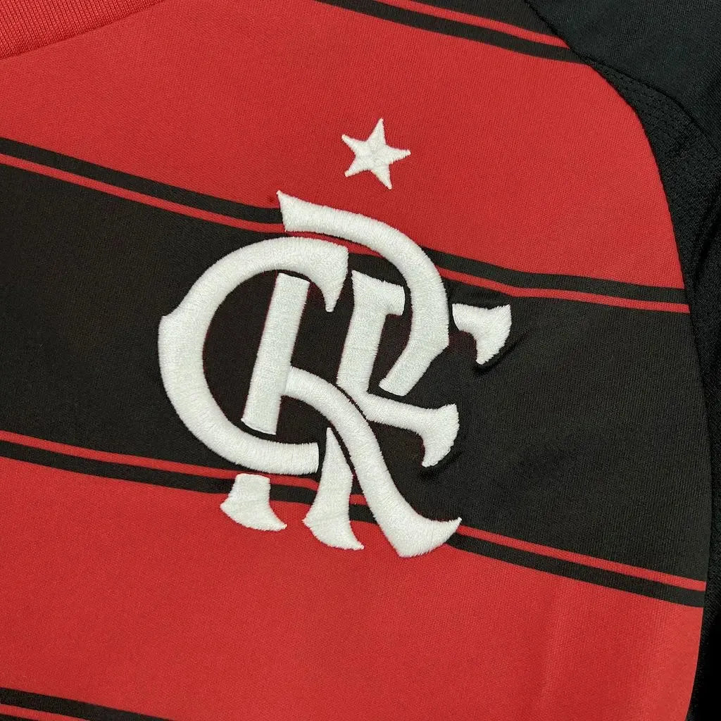 Flamengo Home Shirt 25/26 - Men's Fan Long Sleeve Black and Red