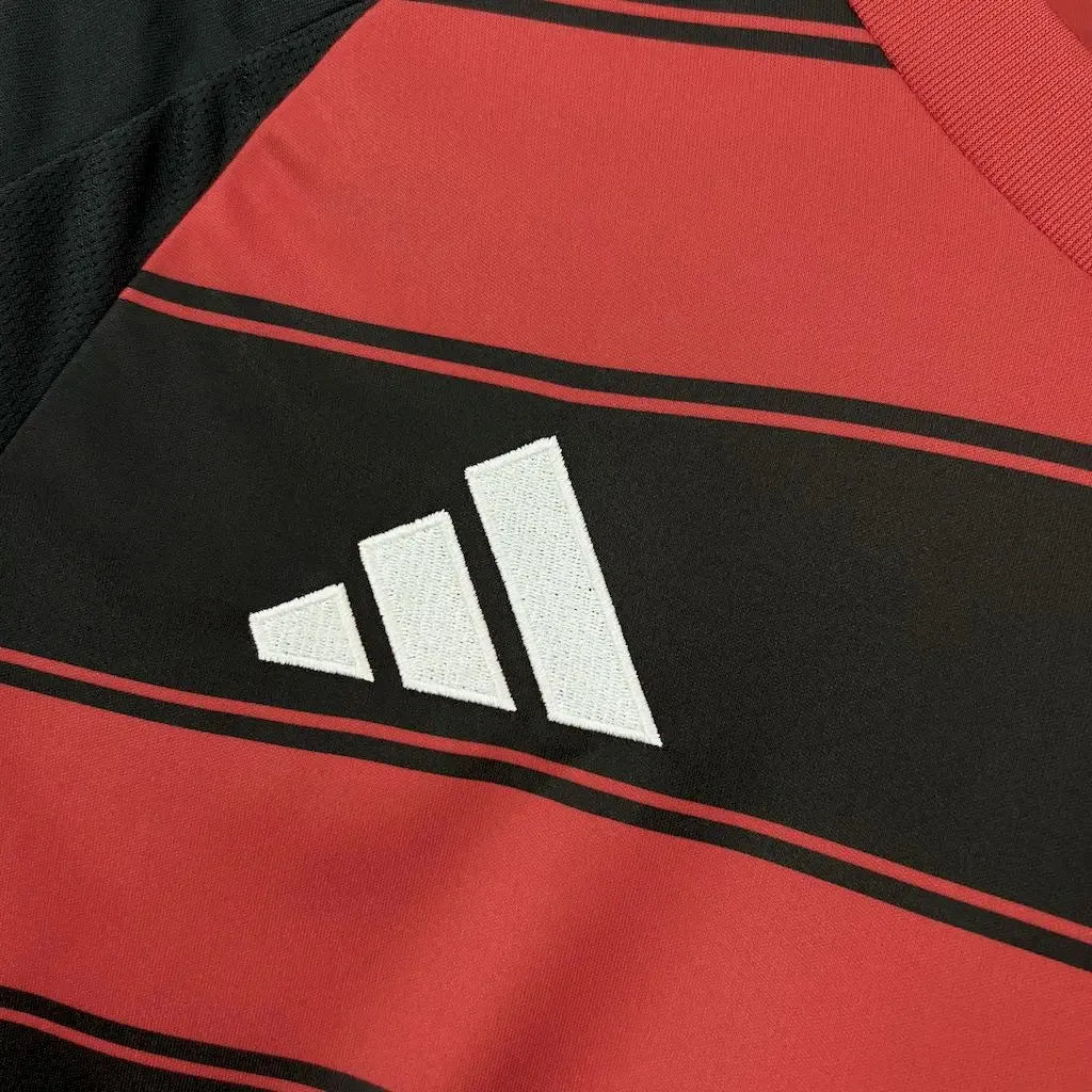 Flamengo Home Shirt 25/26 - Men's Fan Long Sleeve Black and Red