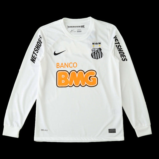 Santista Home Retro Shirt 2011/12 - Men's White Long Sleeve Fan Shirt