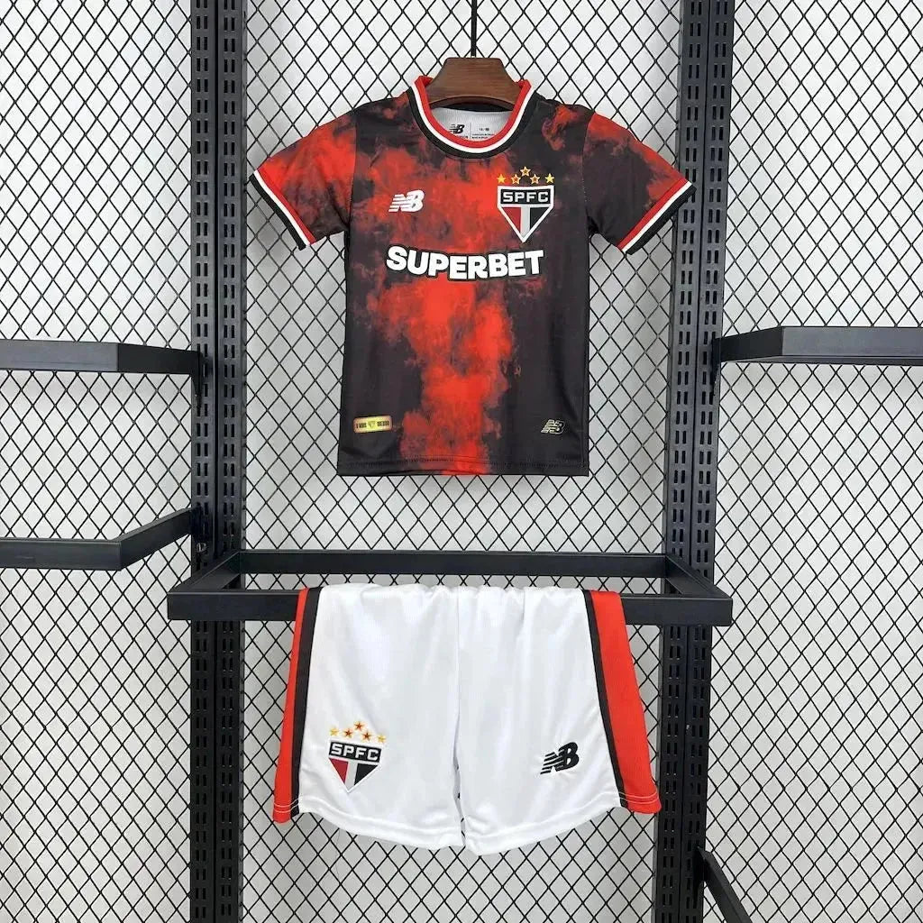 São Paulo Third Away Shirt 24/25 - Black and Red Kids Fan Shirt