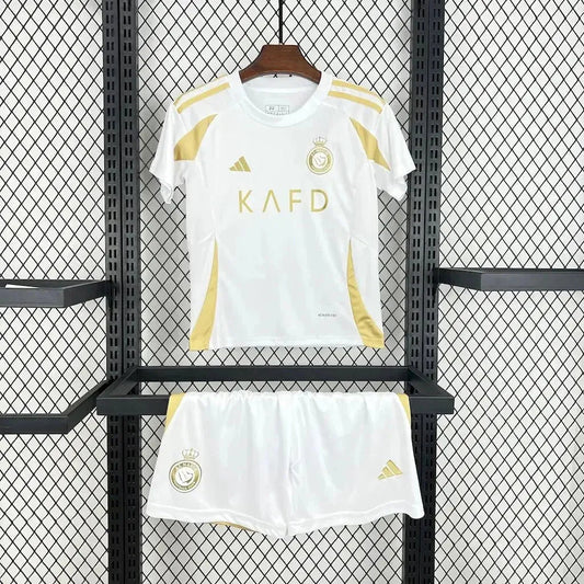 Al-Nassr Third Away Shirt 24/25 - Kids Fan White and Gold