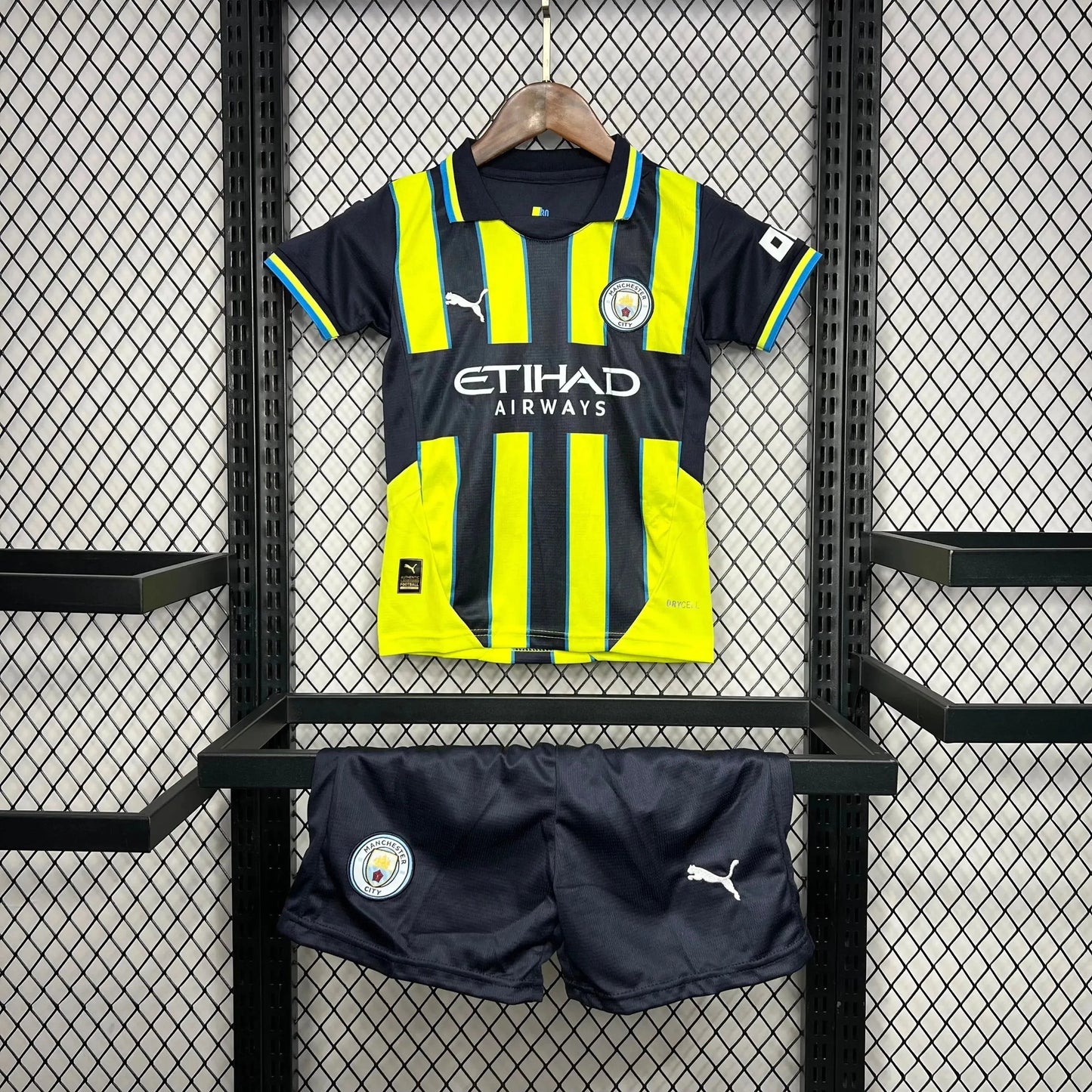 Manchester City Away Shirt 24/25 - Kids Fan Black and Green