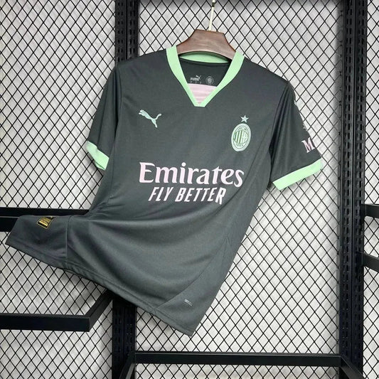 AC Milan Away Third Shirt 24/25 - Men's Fan Shirt Black and Green