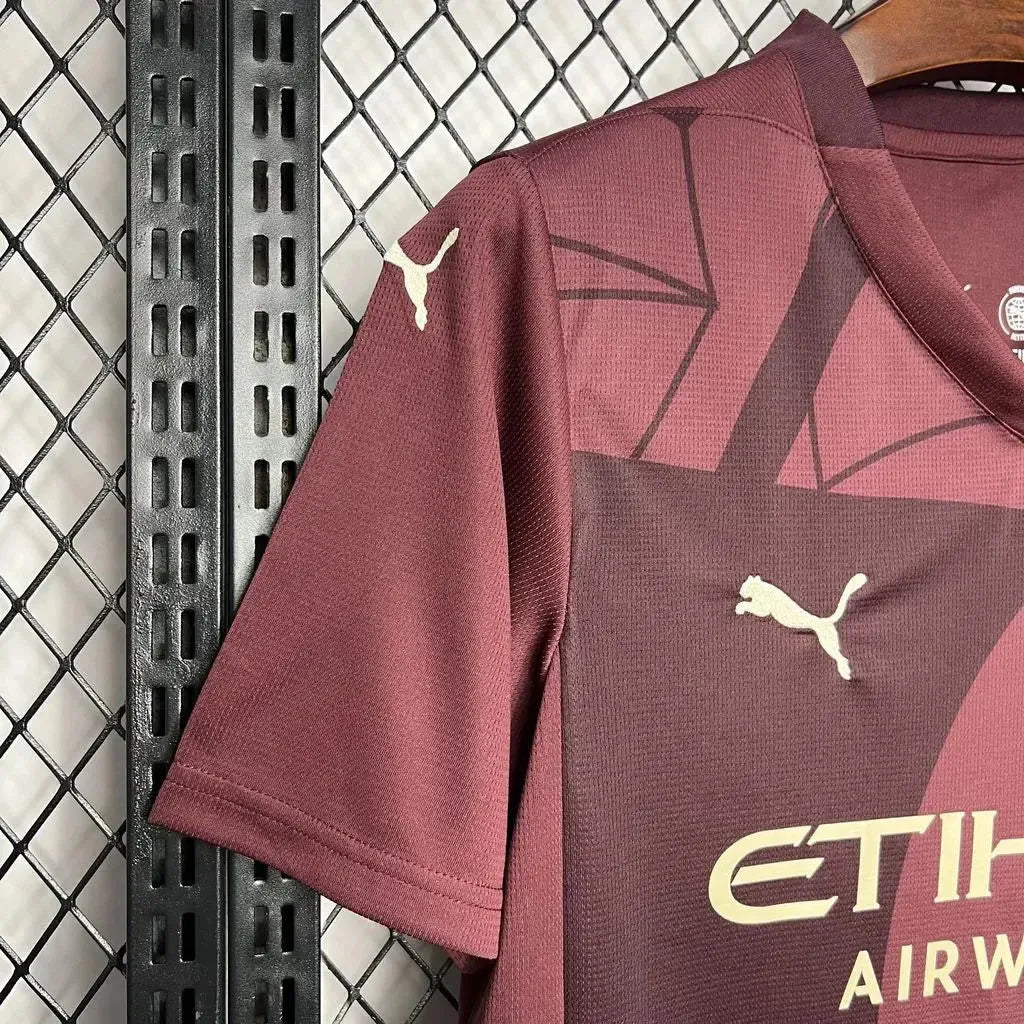 Manchester City Third Away Shirt 24/25 - Men's Fan Shirt Wine/Red