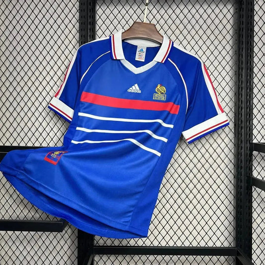 France Retro Home Shirt 1998 - Men's Fan Shirt Blue