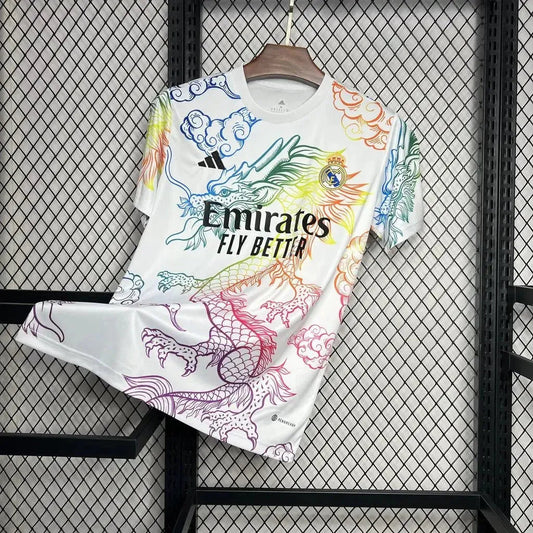 Real Madrid Chinese Dragon 24/25 Shirt - Men's Fan White Colorful