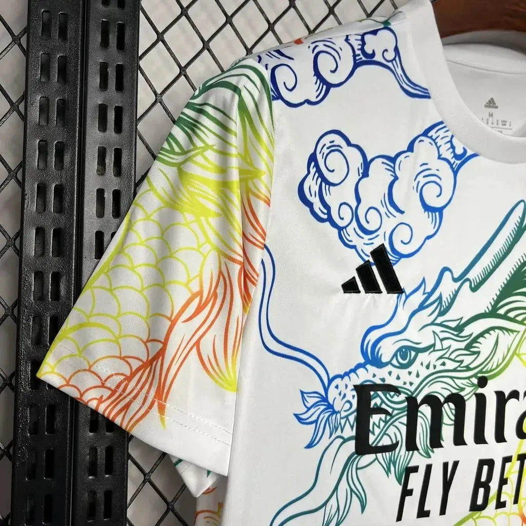 Real Madrid Chinese Dragon 24/25 Shirt - Men's Fan White Colorful
