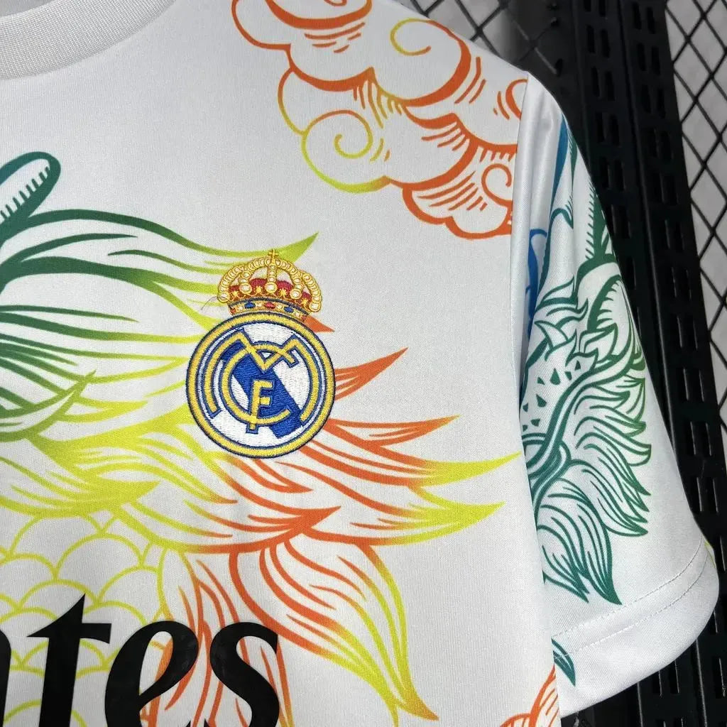 Real Madrid Chinese Dragon 24/25 Shirt - Men's Fan White Colorful