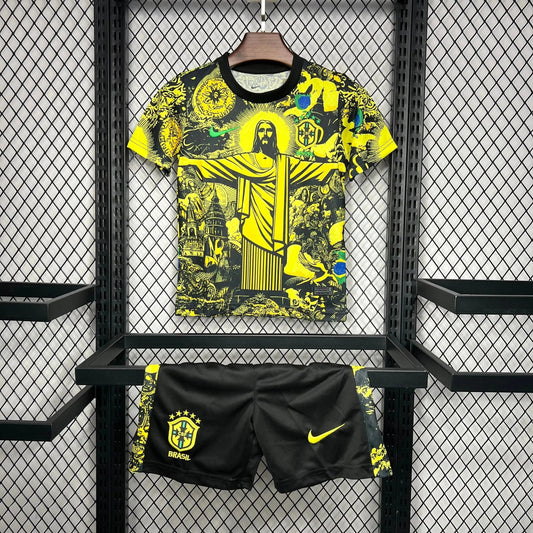 Brazil Special Edition Christ the Redeemer Shirt 24/25 - Yellow Children's Fan Shirt