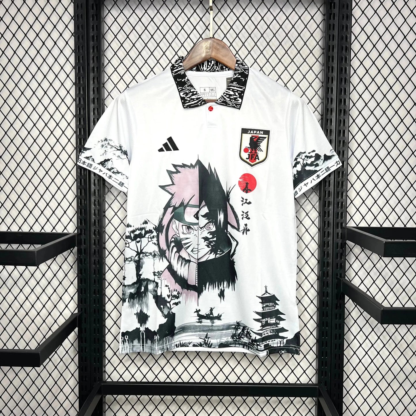 Japan Edition Uzumaki Naruto &amp; Uchiha Sasuke 24/25 Shirt - White Men's Fan Shirt