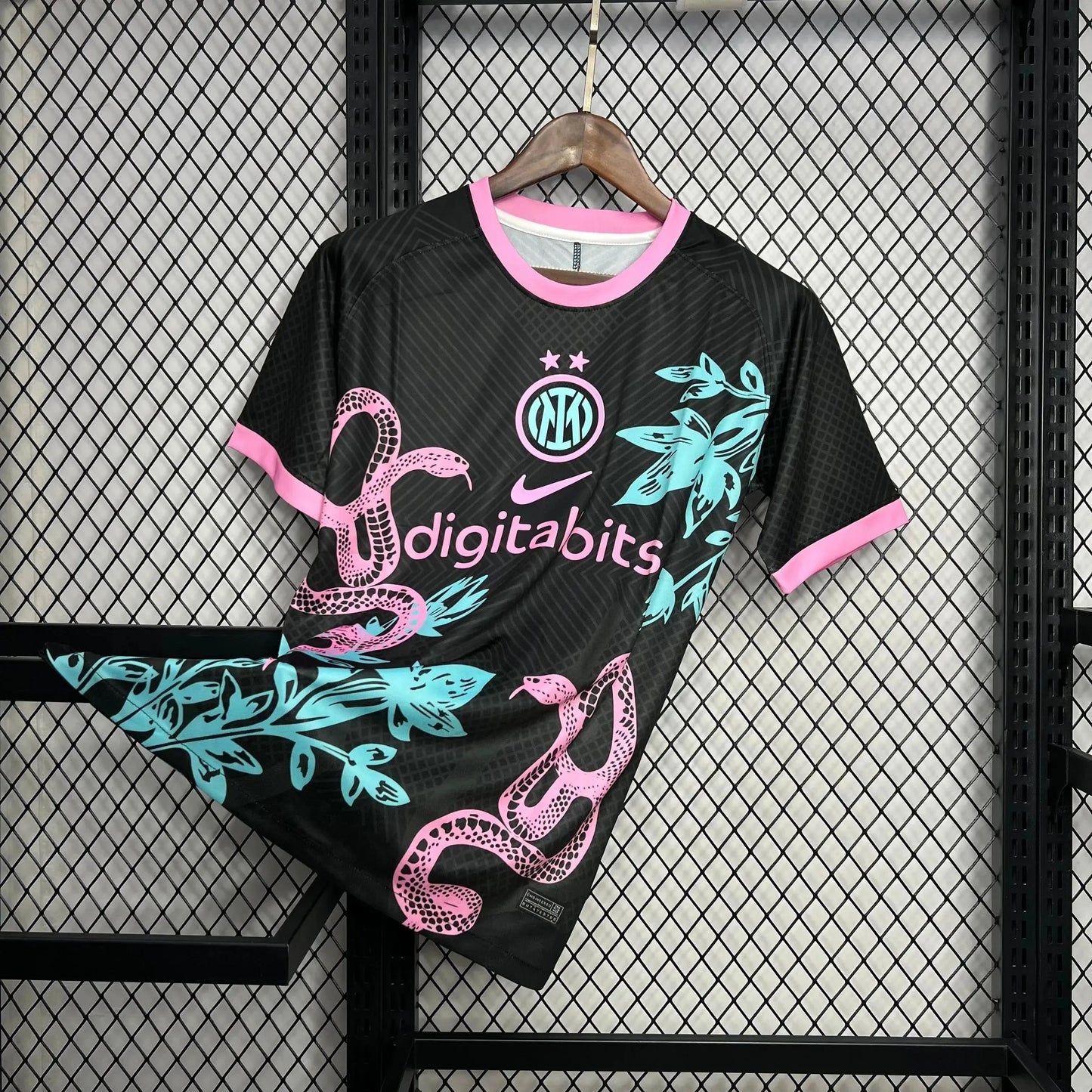Inter Milan 24/25 Special Edition Men's Fan Shirt - Black and Pink Dragon