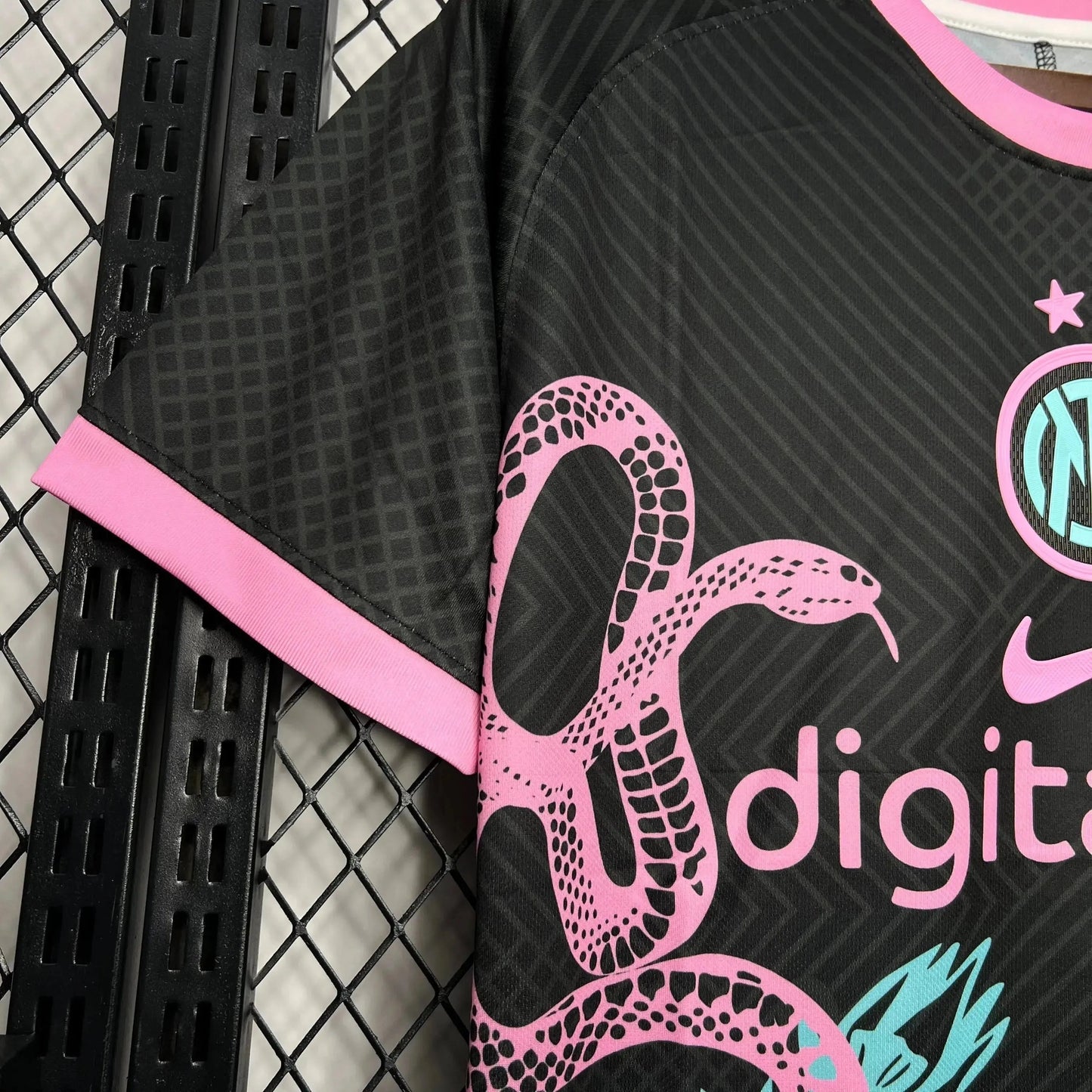 Inter Milan 24/25 Special Edition Men's Fan Shirt - Black and Pink Dragon