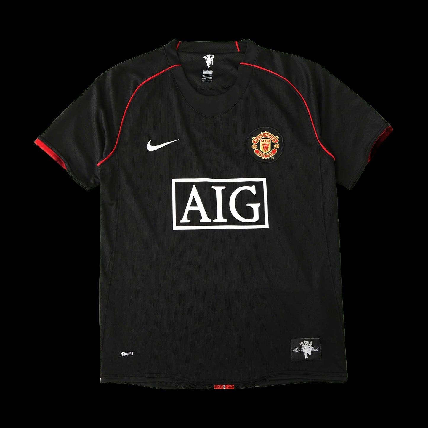 Manchester United Retro Away Shirt 2007/08 - Mens Fan Shirt - Black