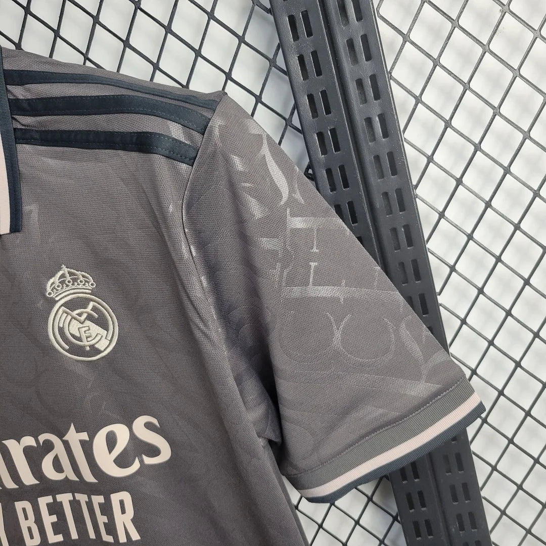 Real Madrid Third Shirt 24/25 - Men's Fan Shirt Grey + All Patches