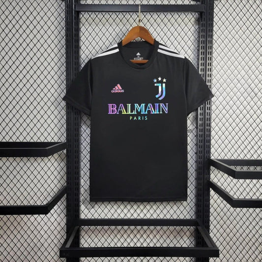 Juventus BALMAIN - Men's Reflective Fan Shirt - Black