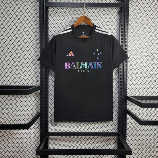 Cruzeiro BALMAIN Shirt - Men's Reflective Black Fan Shirt