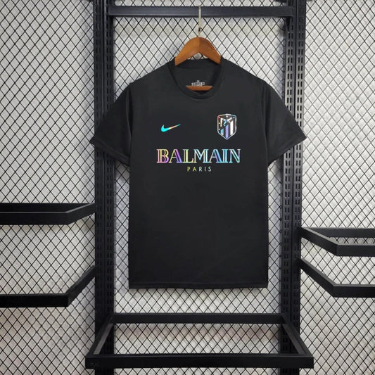 Atlético de Madrid BALMAIN - Men's Reflective Black Fan Shirt