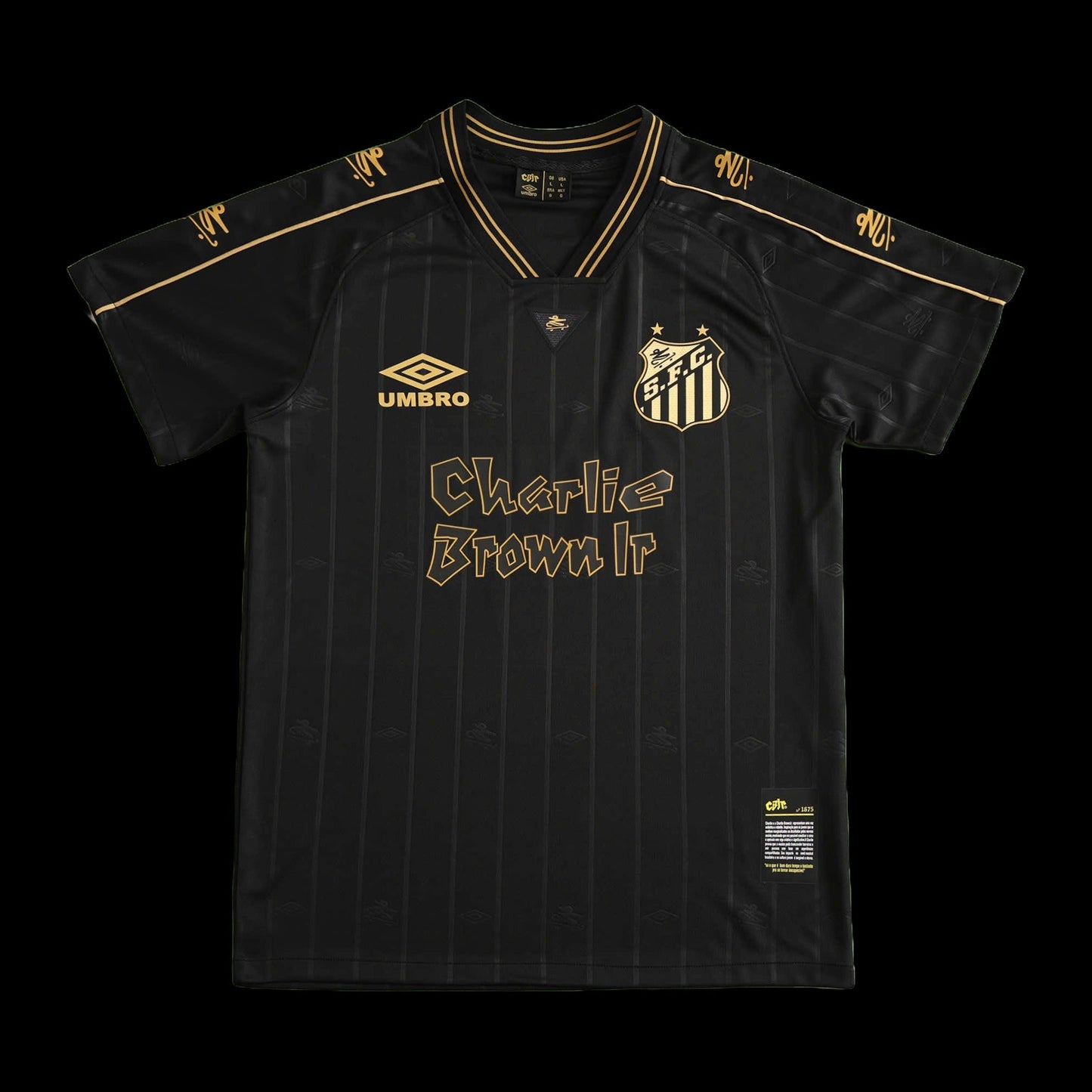 Santista Charlie Brown Jr 24/25 Shirt - Men's Black and Yellow Oversized Fan Shirt