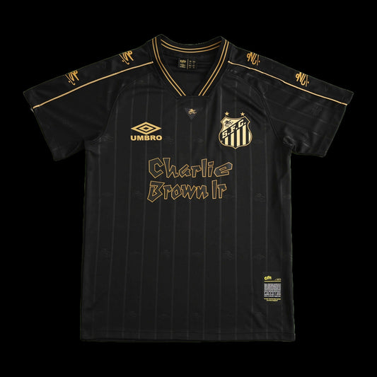 Santista Charlie Brown Jr 24/25 Shirt - Men's Black and Yellow Oversized Fan Shirt