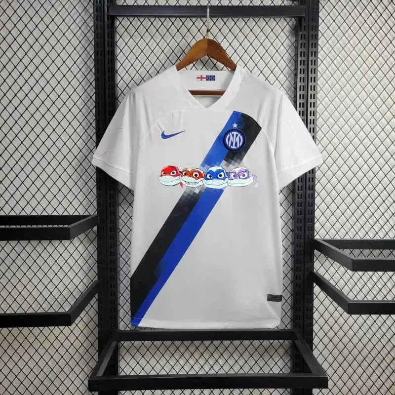 Inter Milan Away Shirt 23/24 - Men's White Fan Shirt + Teenage Mutant Ninja Turtles Sponsorship