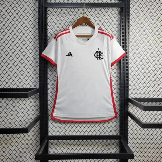 Flamengo Away Shirt 24/25 - Women's White Fan Shirt + All Sponsorships