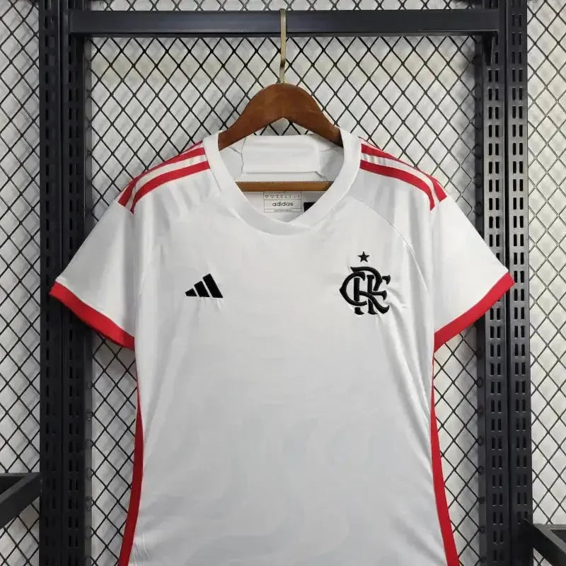 Flamengo Away Shirt 24/25 - Women's White Fan Shirt + All Sponsorships