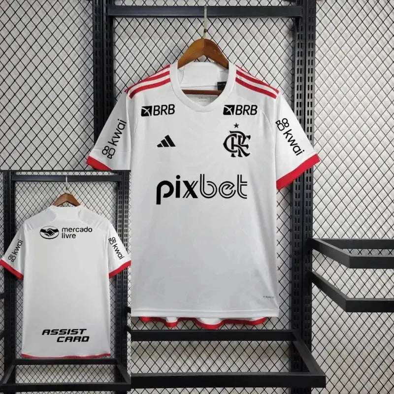 Flamengo Away Shirt 24/25 - Men's White Fan Shirt + All Sponsorships