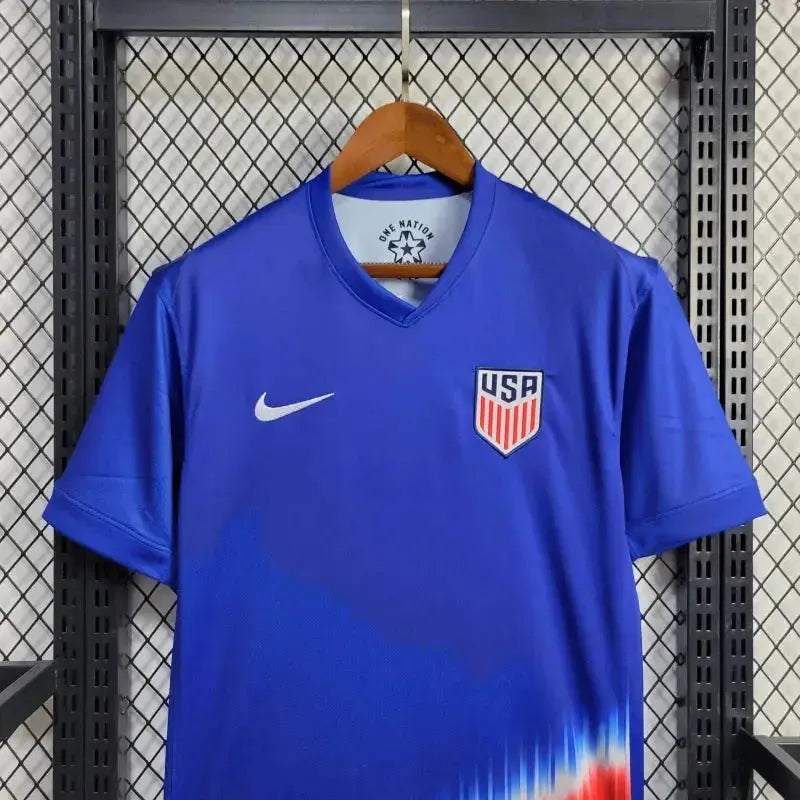 USA Away 24/25 Shirt - Men's Fan Blue &amp; Red
