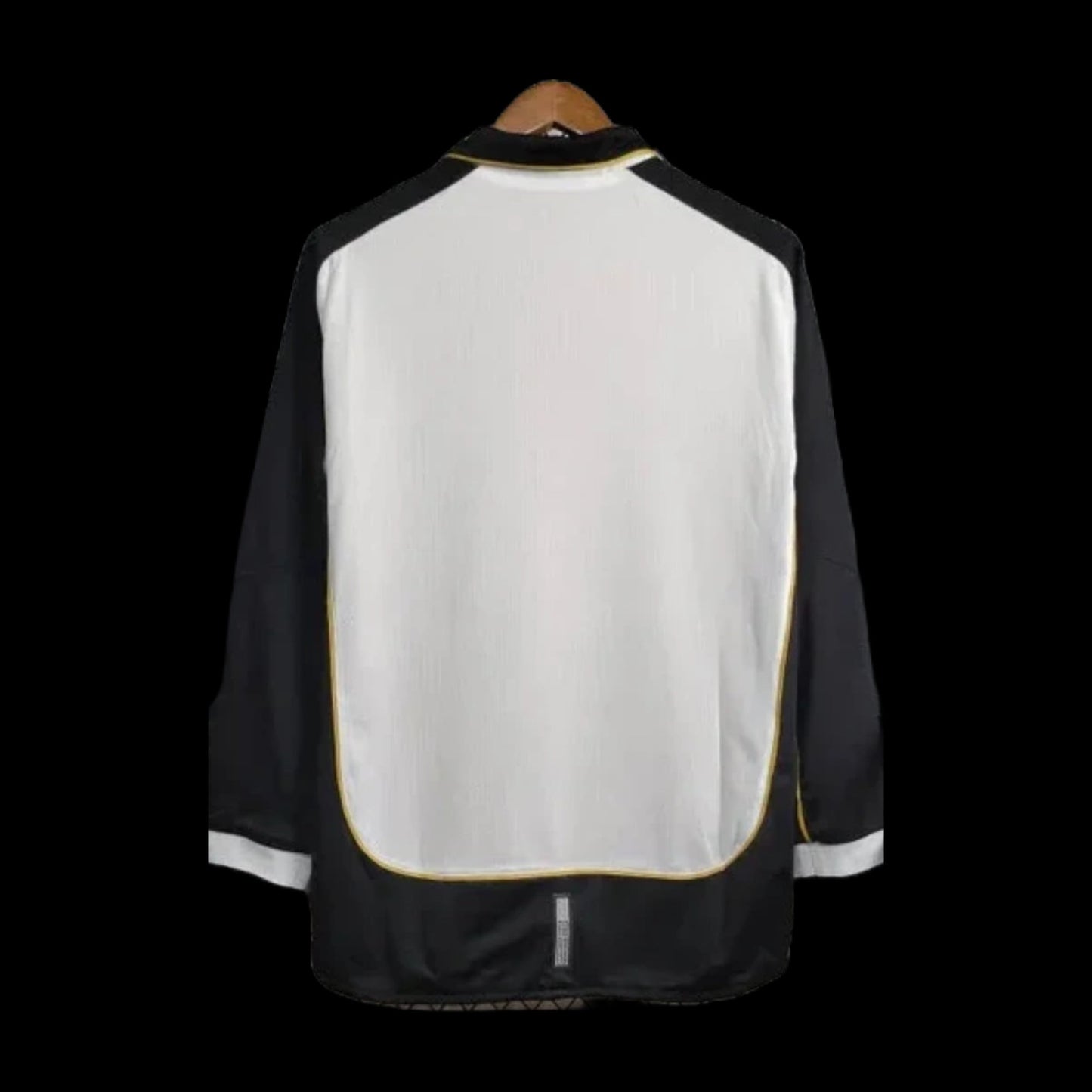Manchester United 100 Years Retro Edition 2001/02 Shirt - Men's White, Black and Gold Long Sleeve Fan Shirt - Double Sided