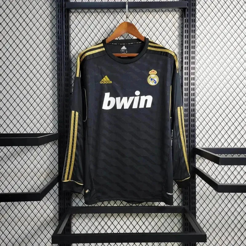 Real Madrid Away Retro Shirt 2011/12 - Men's Fan Black Long Sleeve