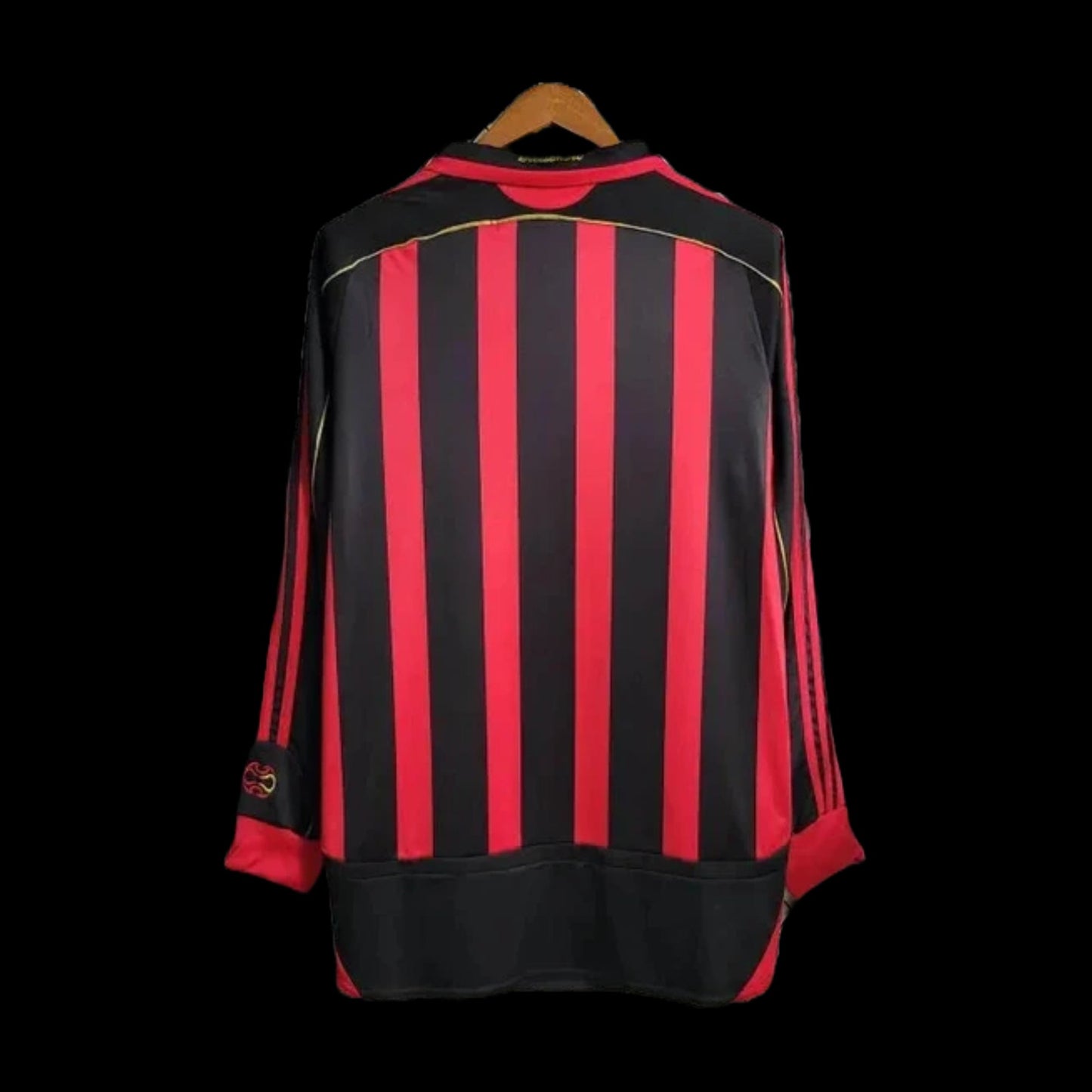 AC Milan Home Retro 2006/07 Men's Fan Shirt Gold Long Sleeve