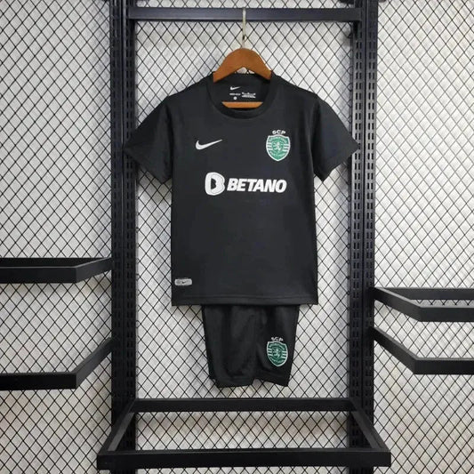 Sporting Away 3 24/25 Shirt - Black Kids Fan Shirt