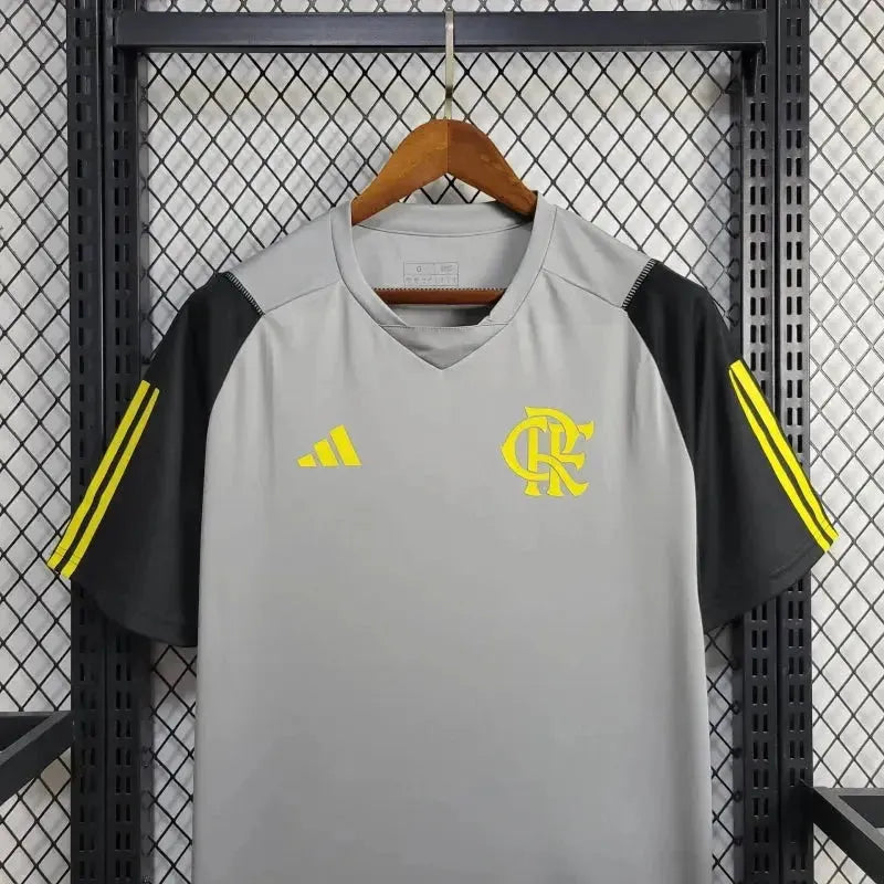 Flamengo Training Shirt 24/25 - Men's Fan Gray, Yellow and Black